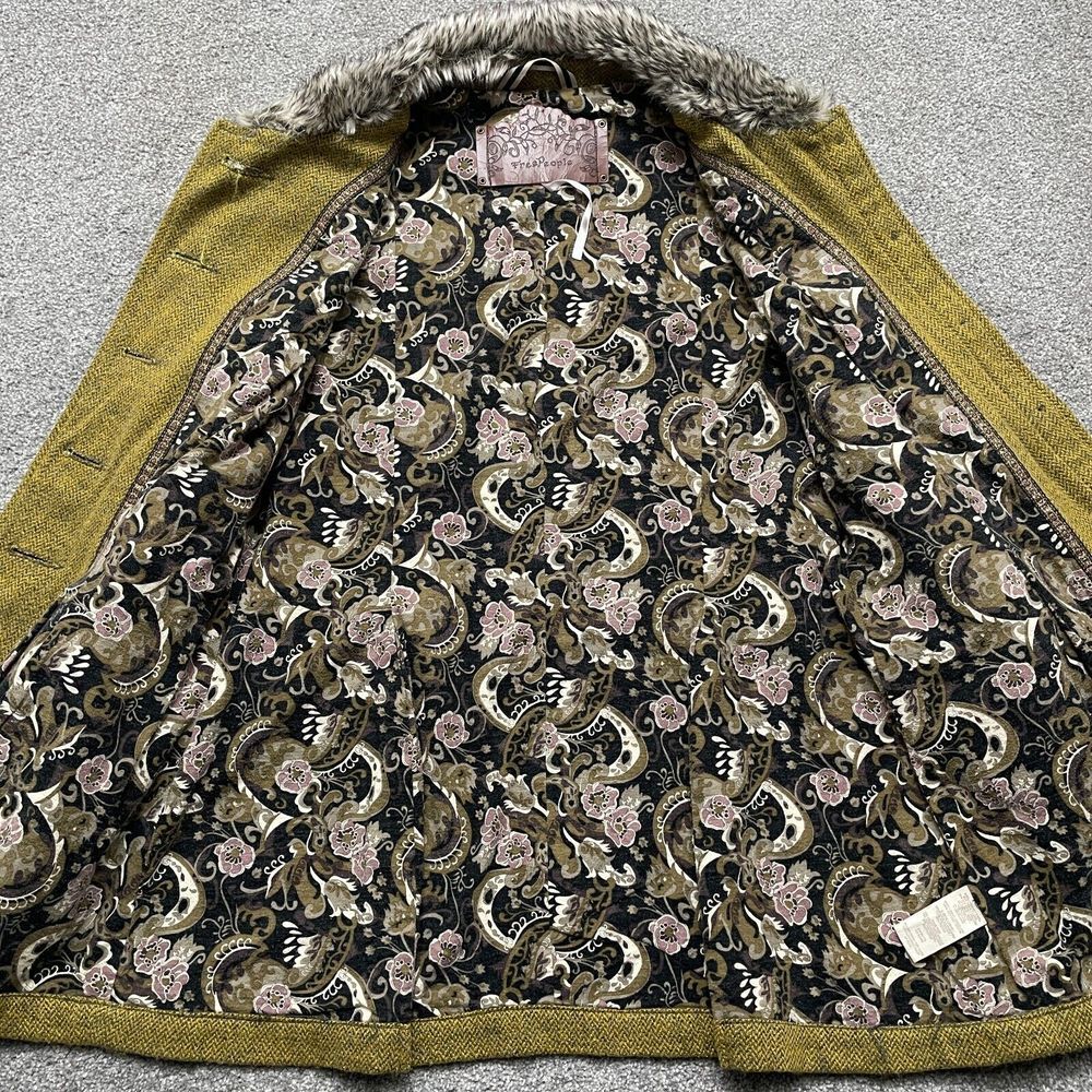 Free People Olive Green Coat with Faux Fur Collar - Picture 8 of 10